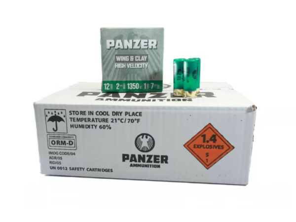 Panzer Wing & Clay 12 Gauge, 2 3/4", 7.5 Shot, 1 oz, 1350 FPS, High Velocity Shotgun Shell - 250 Round Case