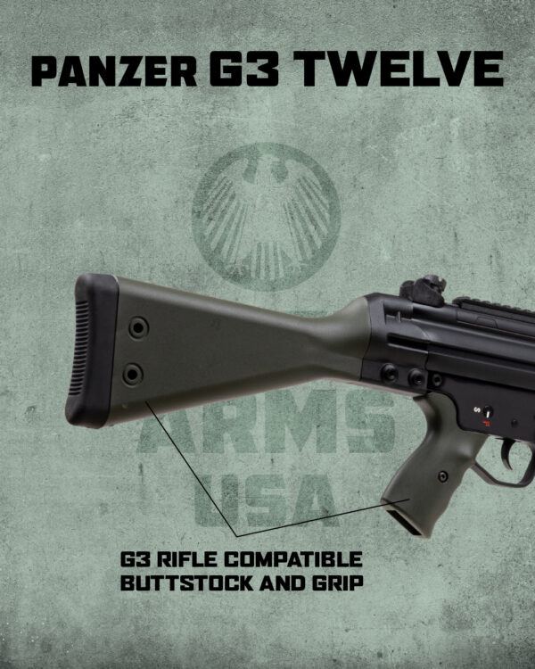 Panzer G3 12ga 18.5" 5rd Shotgun, OD/Black - Image 2