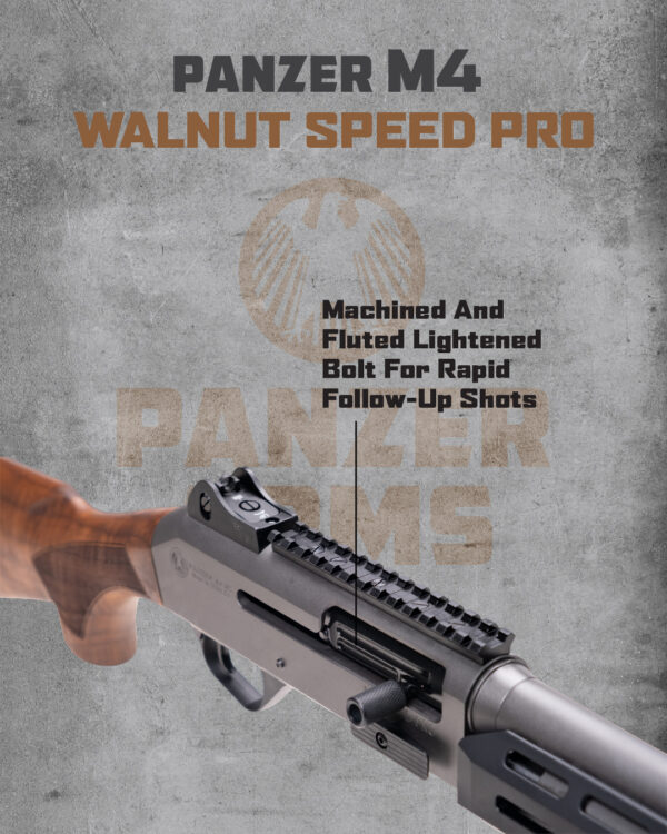 NEW!!  PANZER ARMS M4 SPEED PRO WALNUT- SEMI AUTOMATIC 12 GAUGE SHOTGUN - Image 6