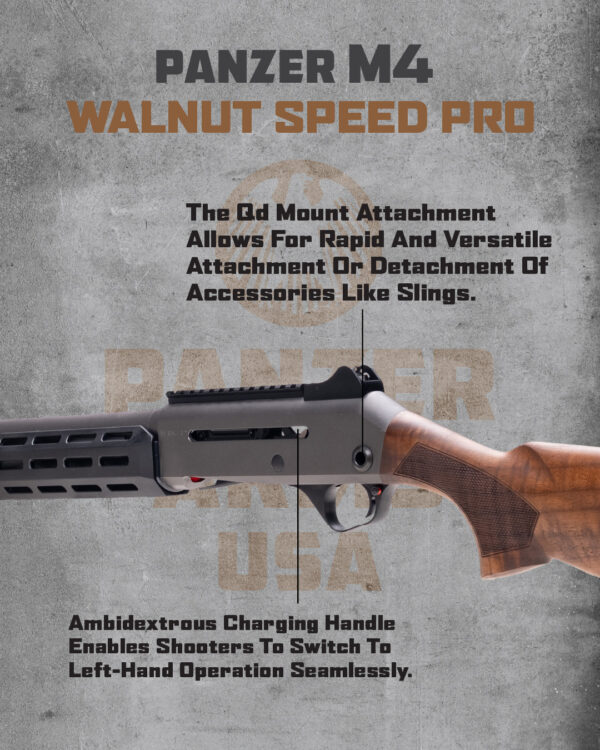 NEW!!  PANZER ARMS M4 SPEED PRO WALNUT- SEMI AUTOMATIC 12 GAUGE SHOTGUN - Image 7