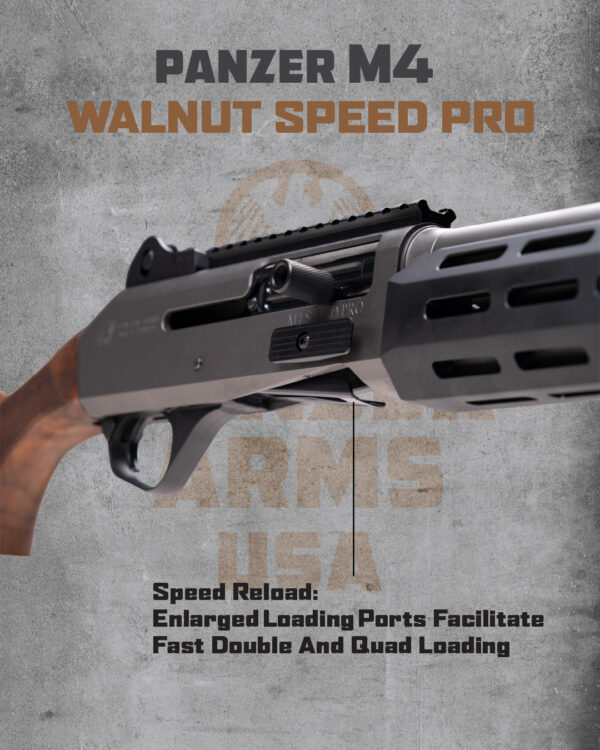 NEW!!  PANZER ARMS M4 SPEED PRO WALNUT- SEMI AUTOMATIC 12 GAUGE SHOTGUN - Image 8