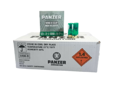 Panzer Wing & Clay 12 Gauge, 2 3/4", 7.5 Shot, 1 oz, 1350 FPS, High Velocity Shotgun Shell